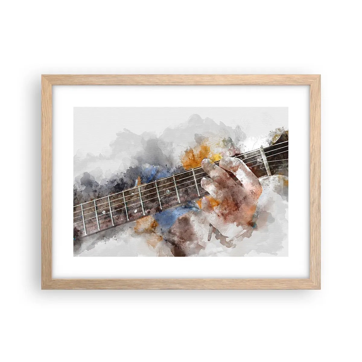 Poster in einem Rahmen aus heller Eiche - Poesie zwischen den Saiten - 40x30 cm