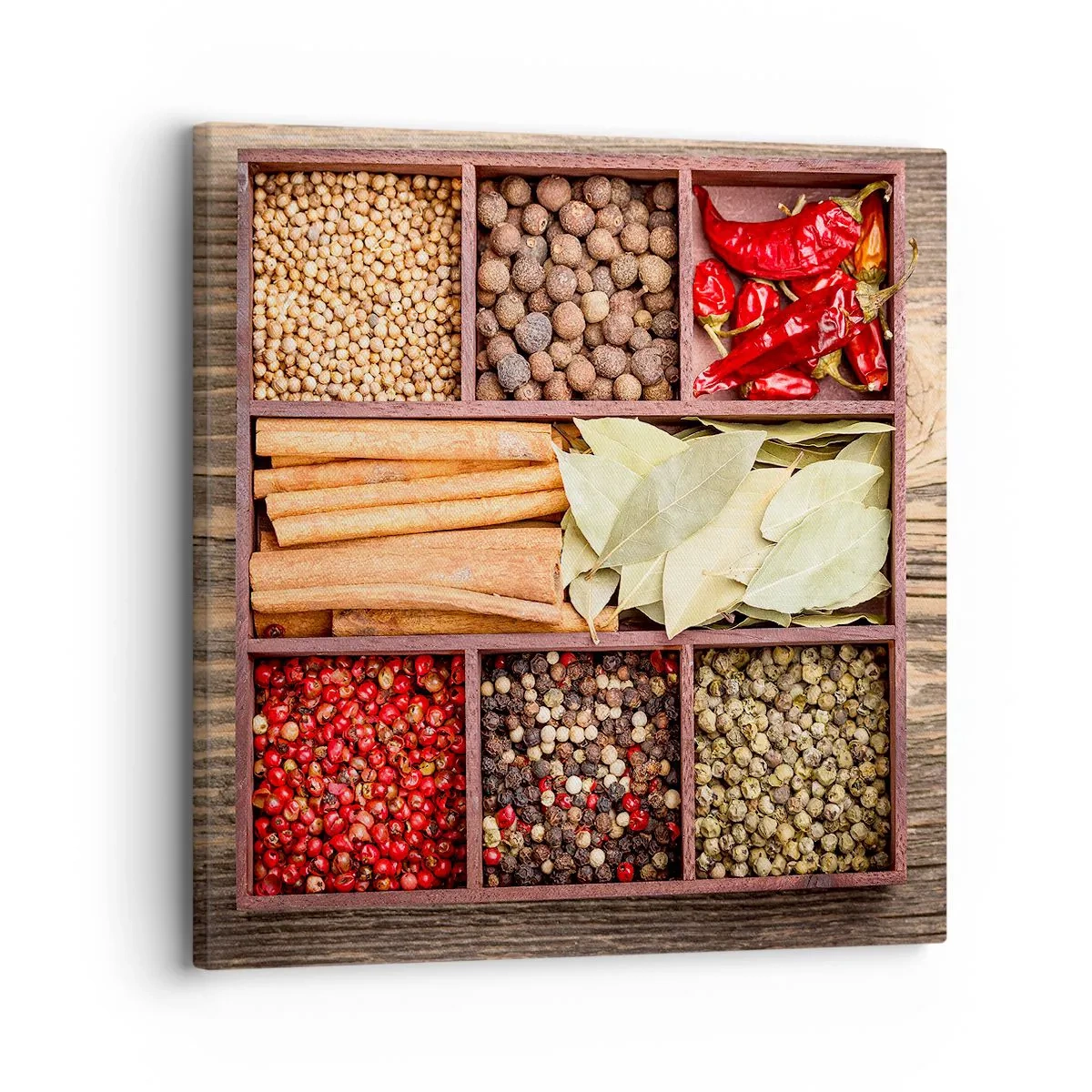 Bild auf Leinwand - Leinwandbild - Ordnung der Formen, Bouquet von Aromen - 30x30 cm