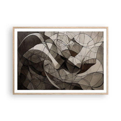 Poster in einem Rahmen aus heller Eiche - Zirkulation von Erdfarben - 100x70 cm