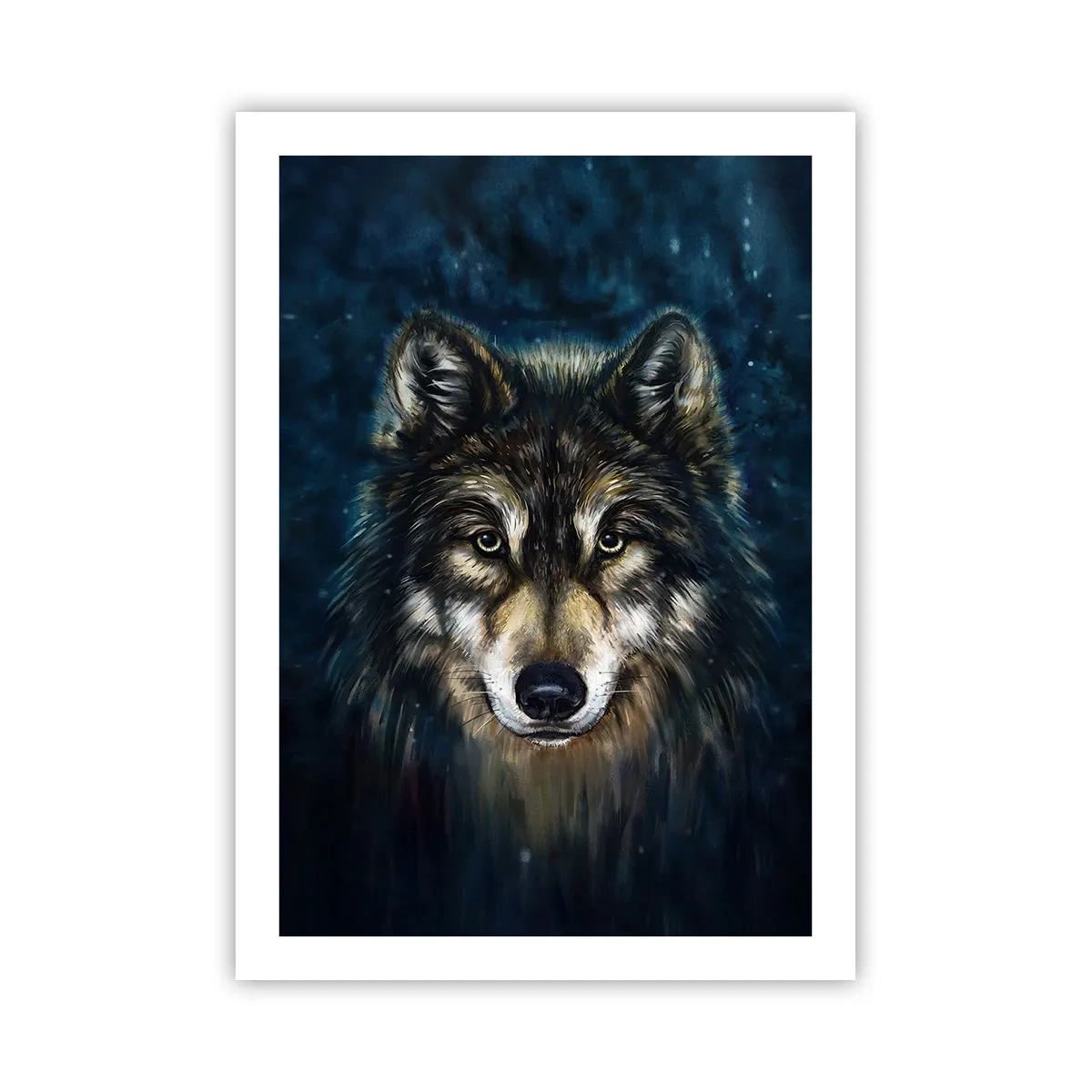 Poster - Porträt eines Wolfes in dunklem, künstlerischem Ton - 50x70cm - Alpha? Und Omega - Moderne Wanddekoration für Wohnzimmer und Schlafzimmer ARTTOR