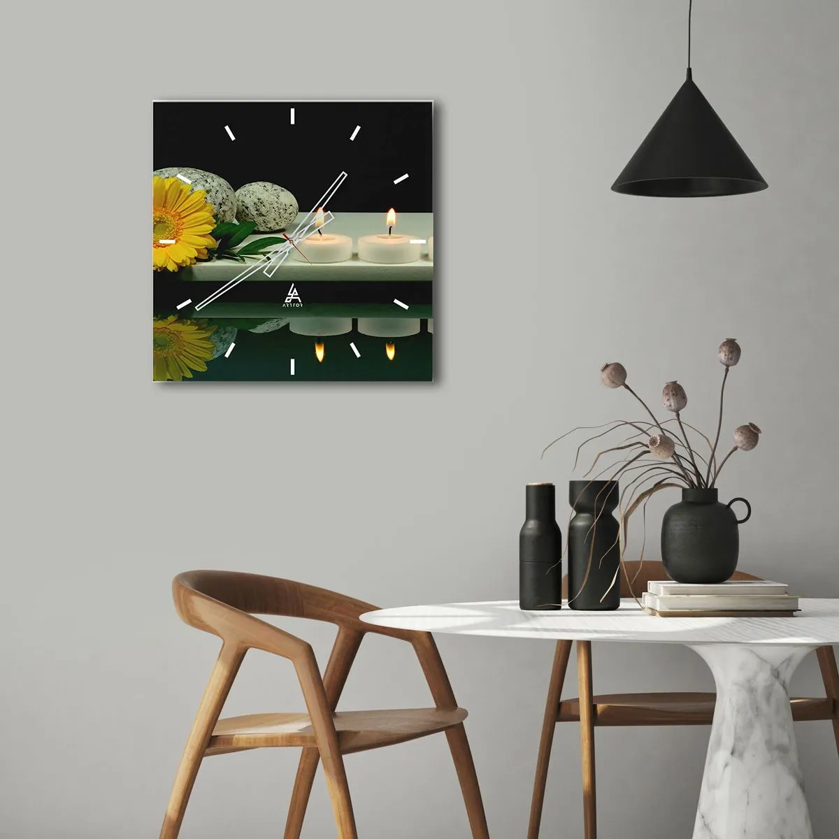 Wanduhr - Glasuhr - Beruhigung der Sinne - 40x40 cm