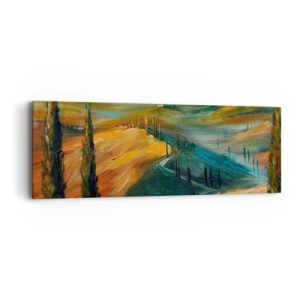 Bild auf Leinwand - Leinwandbild - Toskanische Landschaft - 90x30 cm