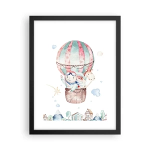 Poster in einem schwarzem Rahmen - Wir kommen bald zurück! - 30x40 cm