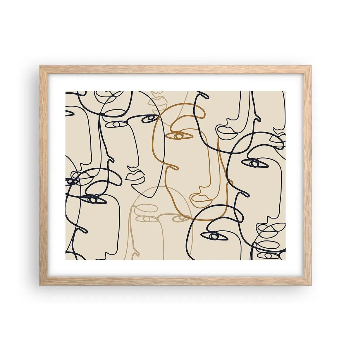 Poster in einem Rahmen aus heller Eiche - Das Porträt wird multipliziert - 50x40 cm