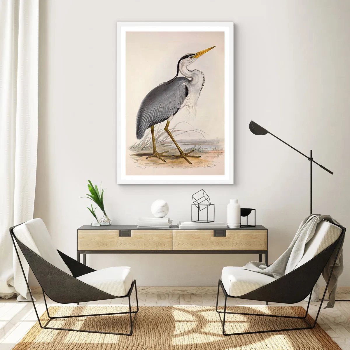 Poster in einem weißen Rahmen - Reiher Gnade - 30x40 cm