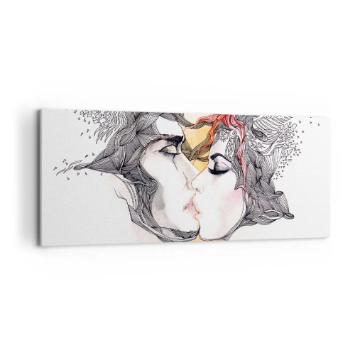 Bild auf Leinwand - Leinwandbild - Die Welt existiert nicht - 100x40 cm