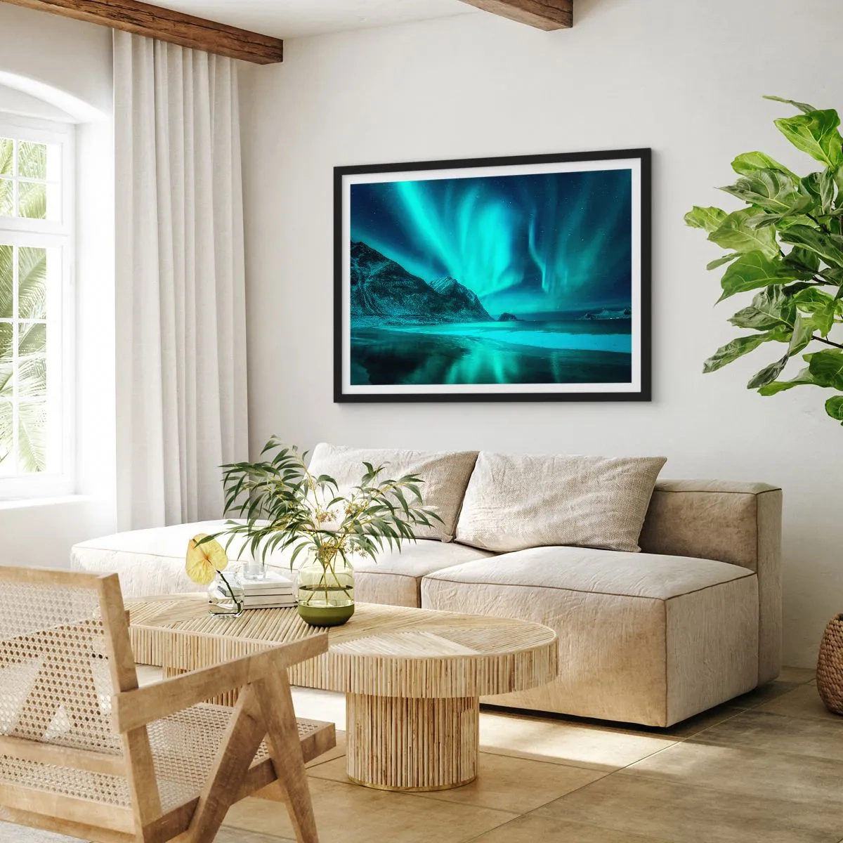 Poster in einem schwarzem Rahmen - Wunder des Nordens - 91x61 cm