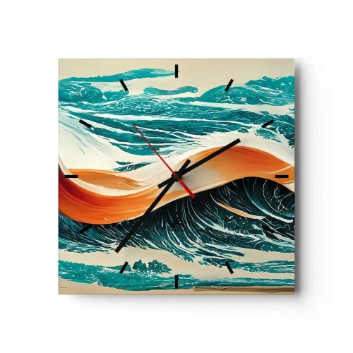 Wanduhr - Glasuhr - Traum eines Surfers - 40x40 cm