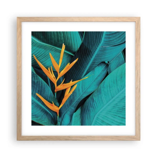 Poster in einem Rahmen aus heller Eiche - Eden-Blume - 40x40 cm