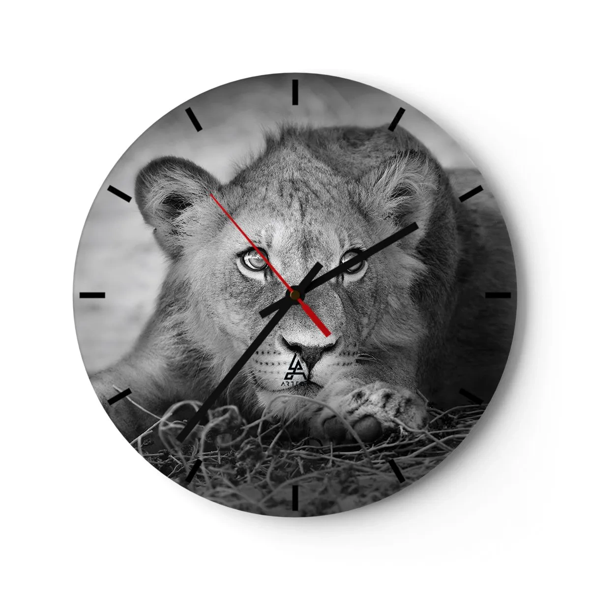 Wanduhr - Glasuhr - Königlicher Welpe - 30x30 cm