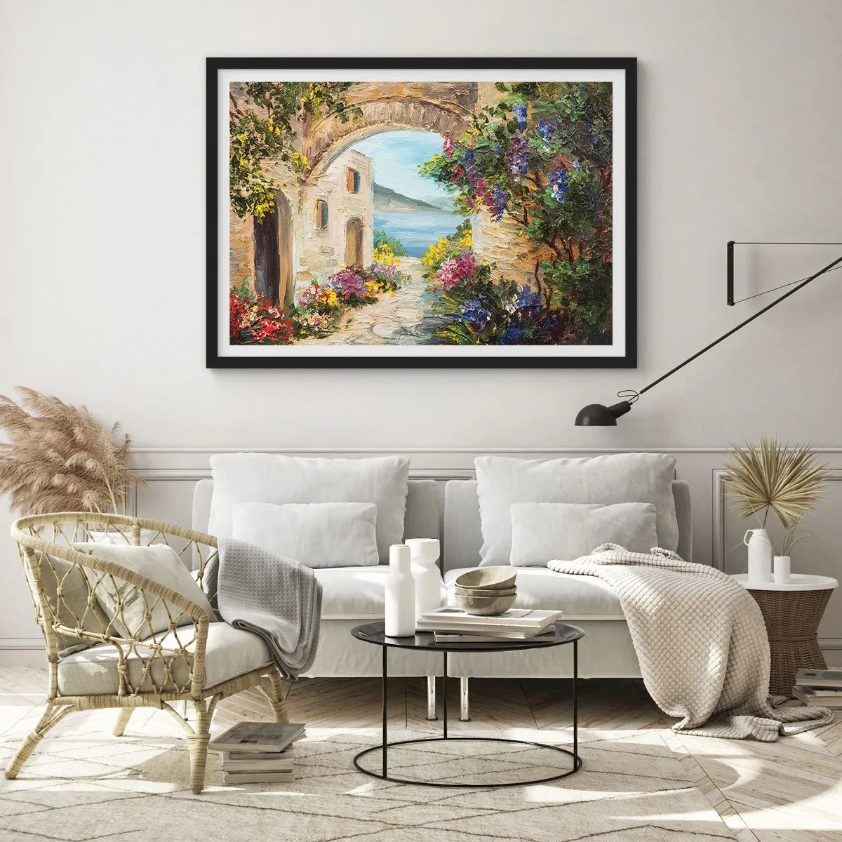 Poster in einem schwarzem Rahmen - Charme einer Küstenprovinz - 50x40 cm