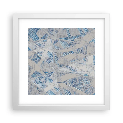 Poster in einem weißen Rahmen - In einem blaugrauen Labyrinth - 30x30 cm