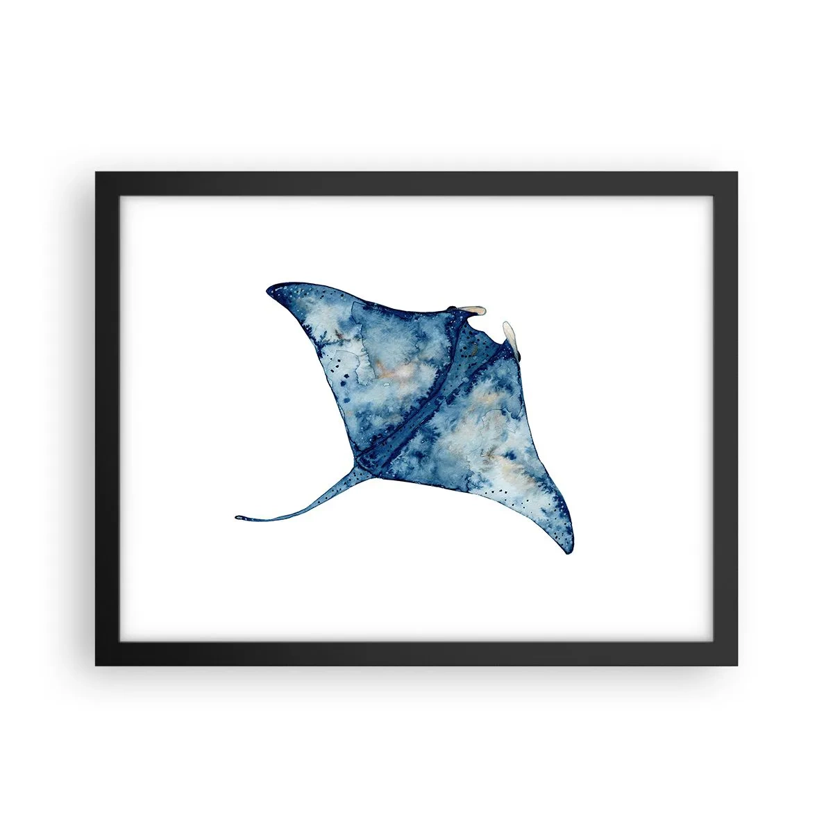 Poster in einem schwarzem Rahmen - Leben im Blau - 40x30 cm
