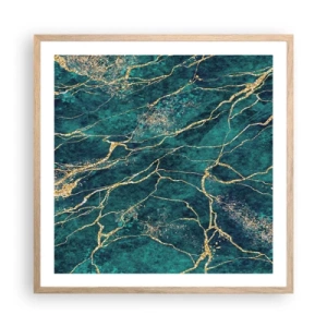 Poster in einem Rahmen aus heller Eiche - Goldmine - 60x60 cm