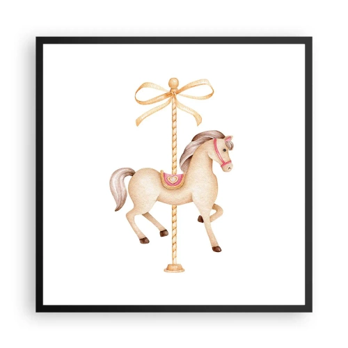 Poster in einem schwarzem Rahmen - Anmutiger Trab - 60x60 cm