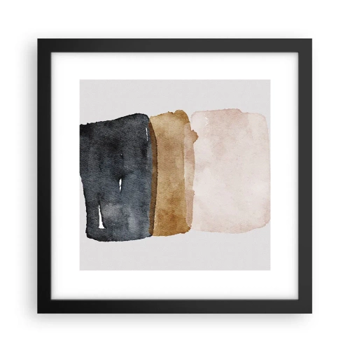 Poster in einem schwarzem Rahmen - Die Komposition der Farben der Erde - 30x30 cm