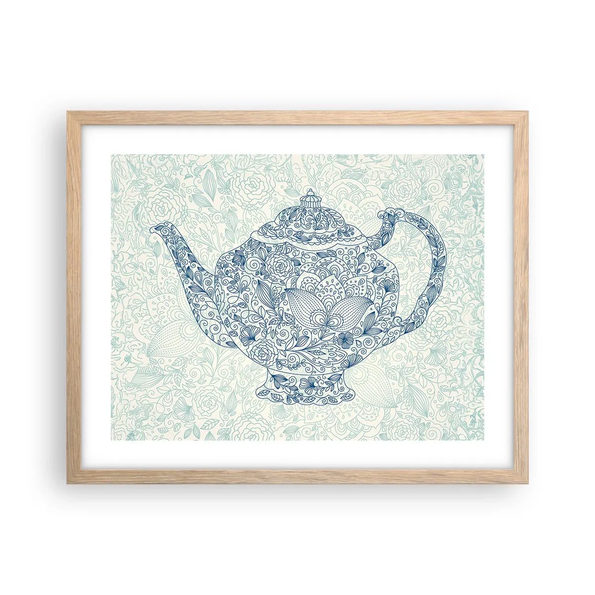 Poster in einem Rahmen aus heller Eiche - Tee-Charm - 50x40 cm