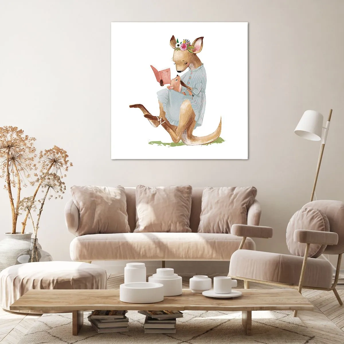 Bild auf Leinwand - Leinwandbild - Lies mir vor Mama - 60x60 cm