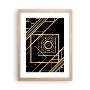 Poster in einem Rahmen aus heller Eiche - Goldene Geometrie - 30x40 cm