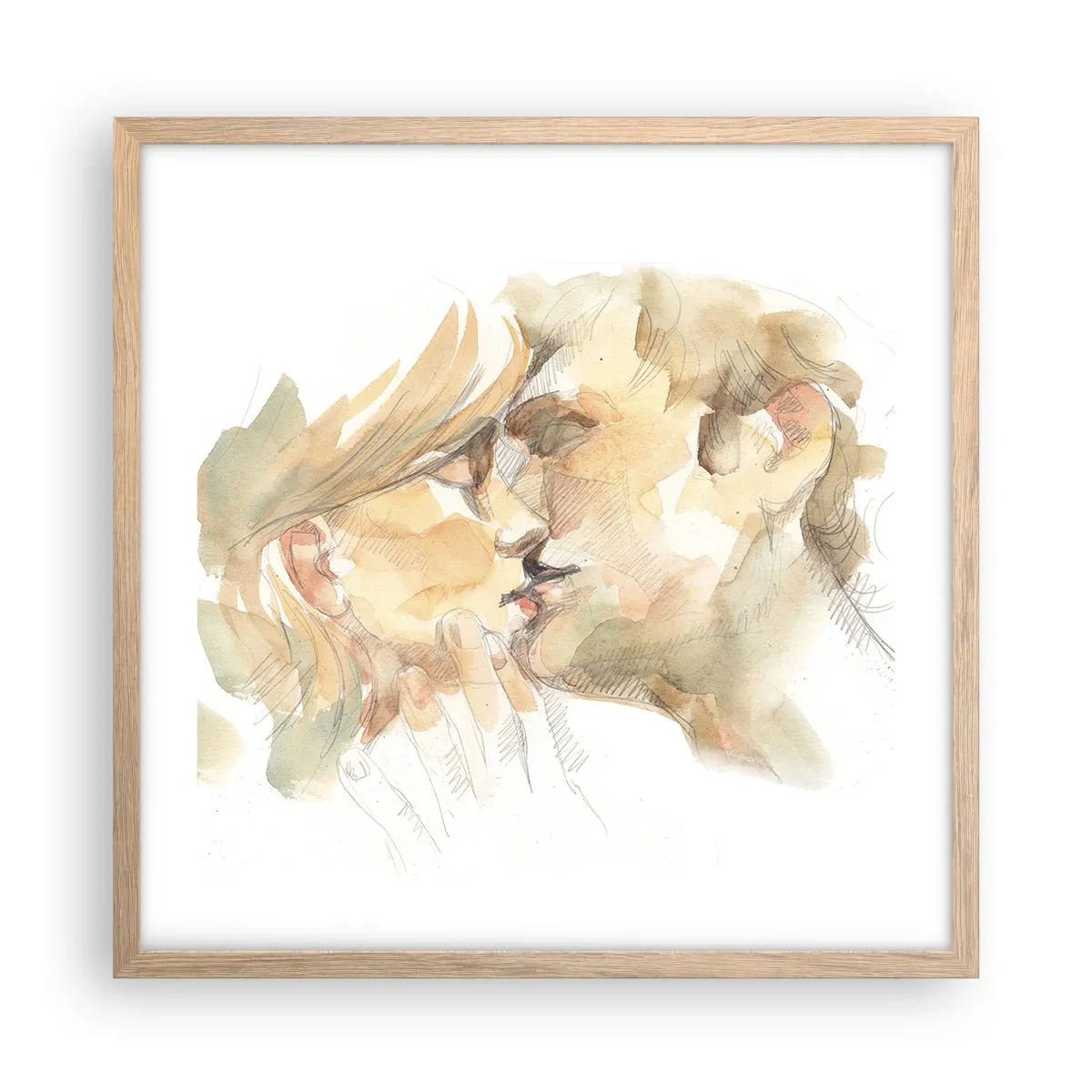 Poster in einem Rahmen aus heller Eiche - Hälfte gefunden? - 50x50 cm