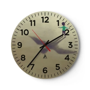 Wanduhr - Glasuhr - Der Held der Zukunft - 40x40 cm