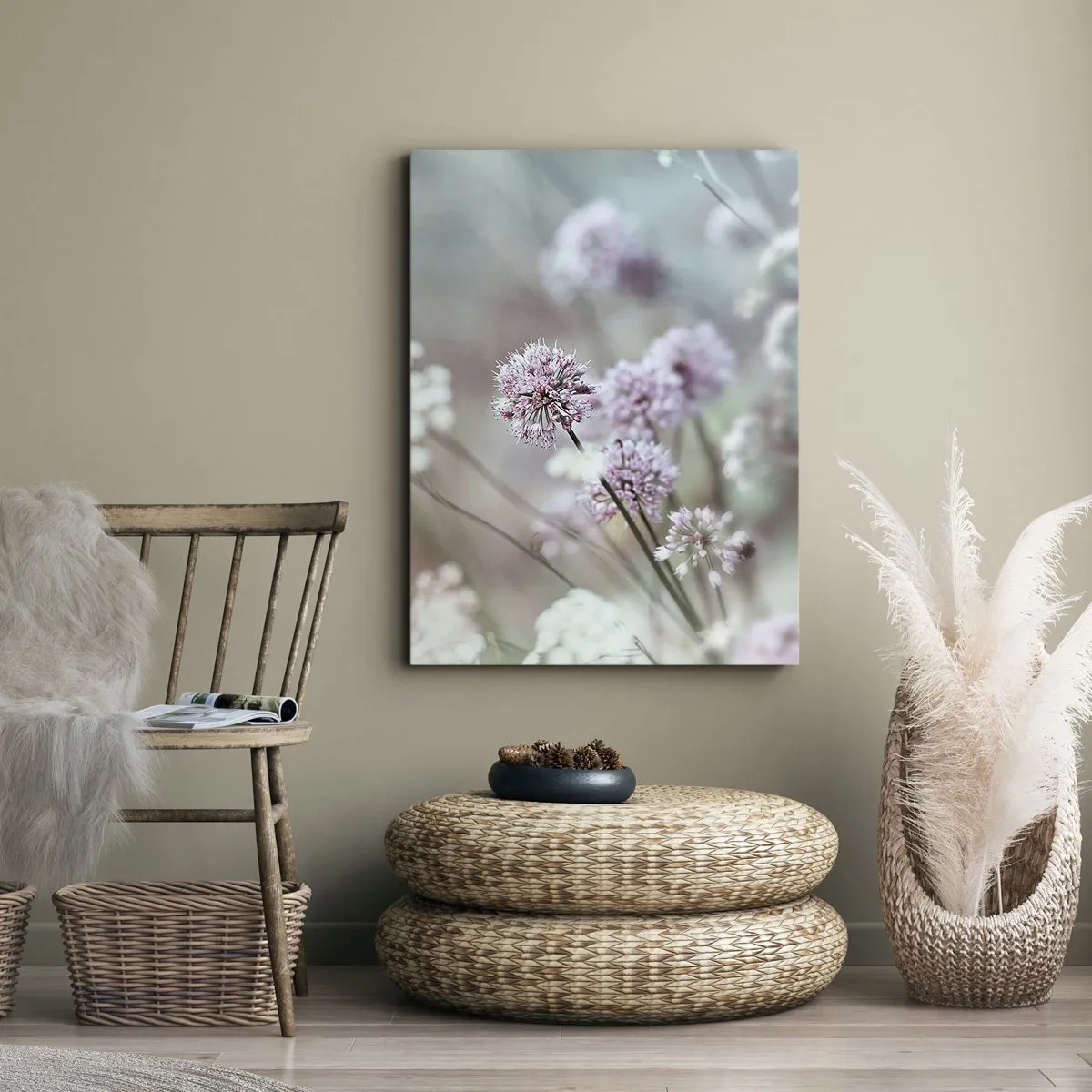 Bild auf Leinwand - Leinwandbild - Süße filigrane Kräuter - 55x100 cm