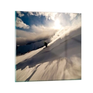 Glasbild - Bild auf glas - Bergherausforderung angenommen - 70x70 cm