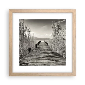 Poster in einem Rahmen aus heller Eiche - In der Stille des Grases - 30x30 cm