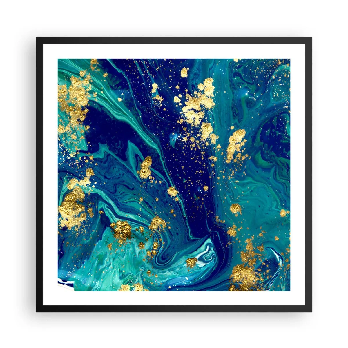 Poster in einem schwarzem Rahmen - Die Blütenblätter der Sonne - 60x60 cm