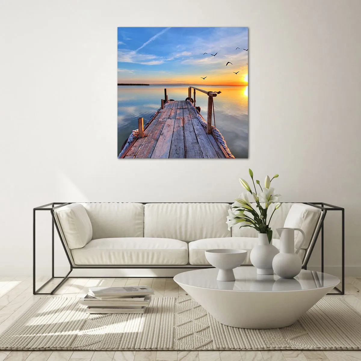 Glasbild - Bild auf glas - Lauf direkt der Sonne entgegen - 30x30 cm