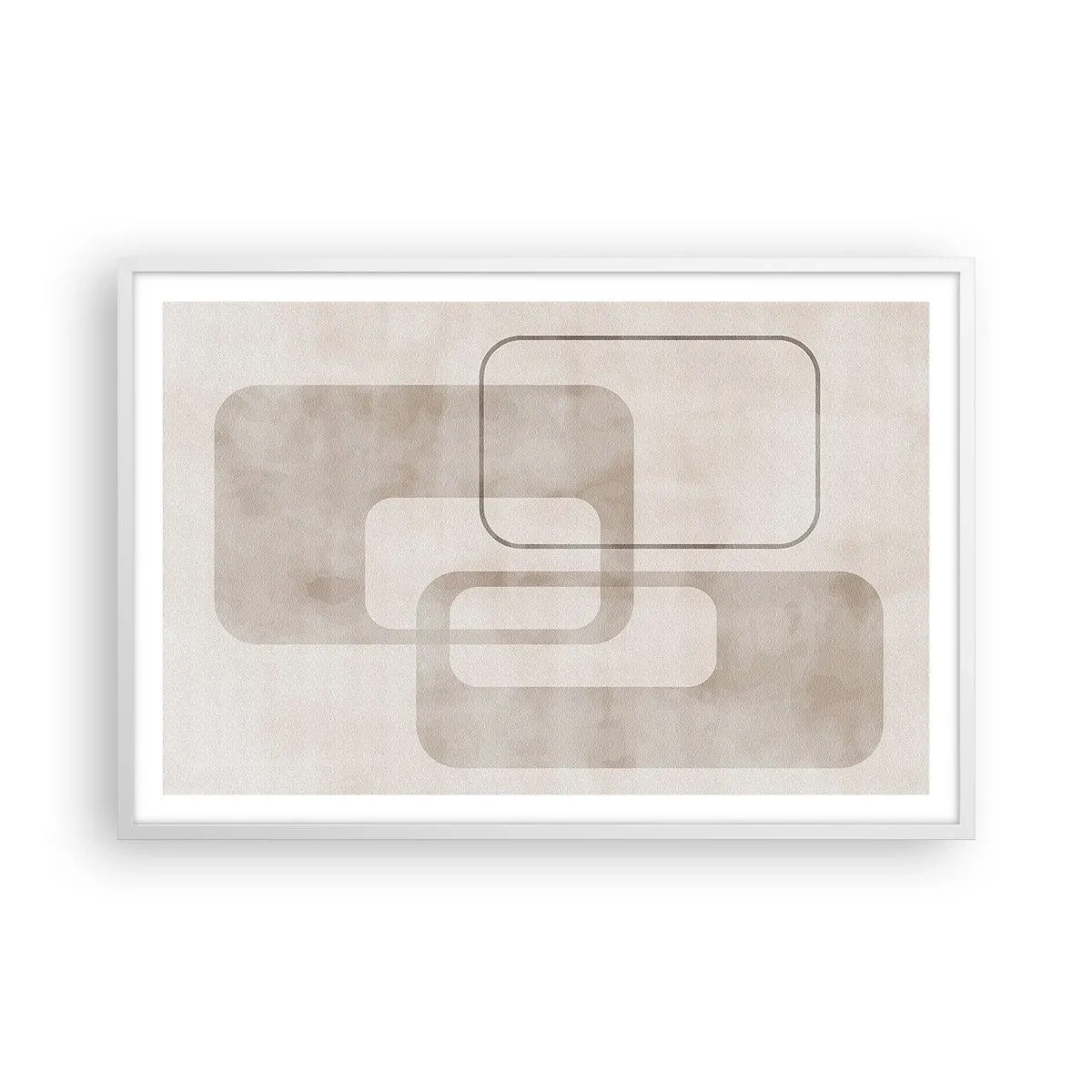 Poster in einem weißen Rahmen - Geometrische Fuge - 91x61 cm