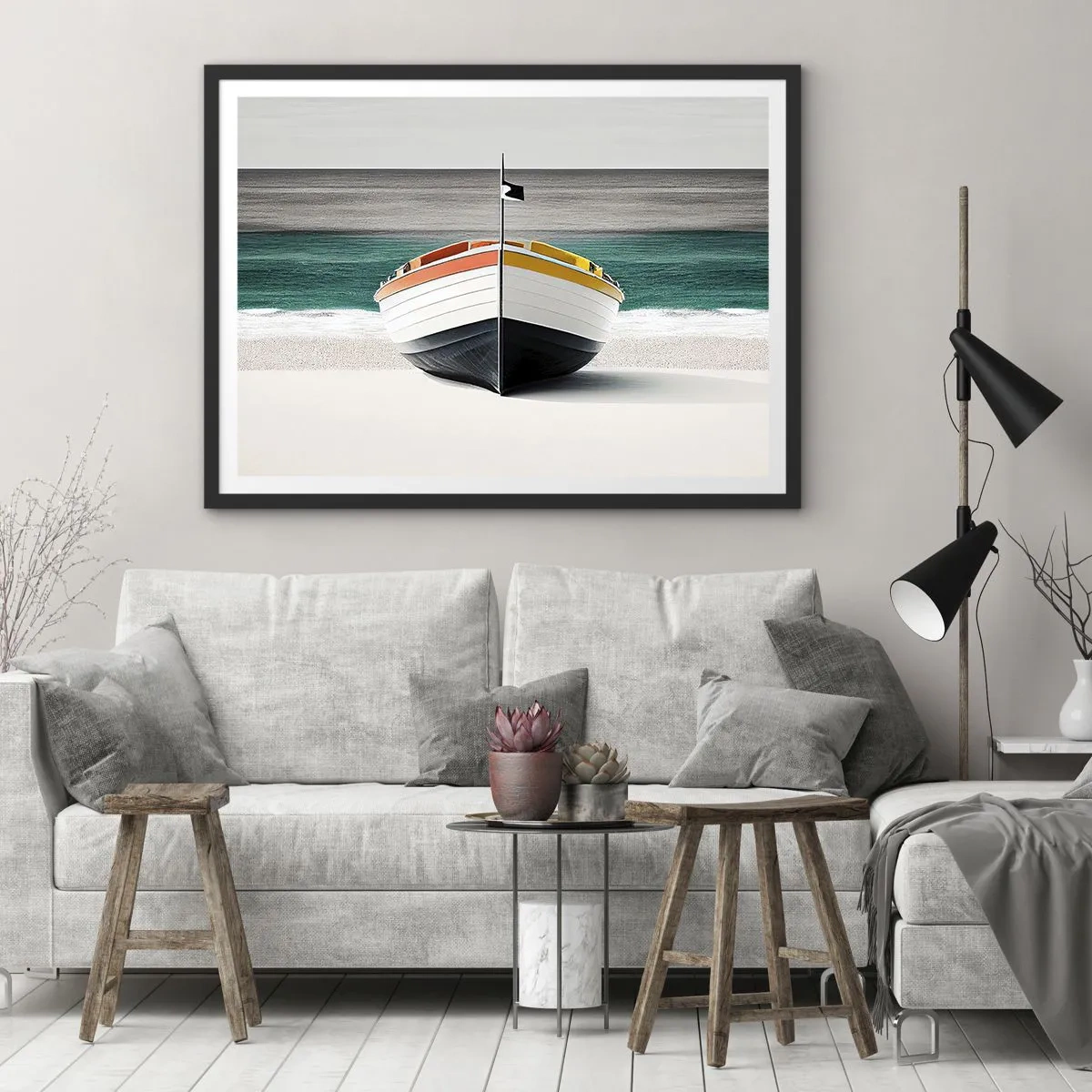 Poster in einem schwarzem Rahmen - An seinem Platz - 40x30 cm