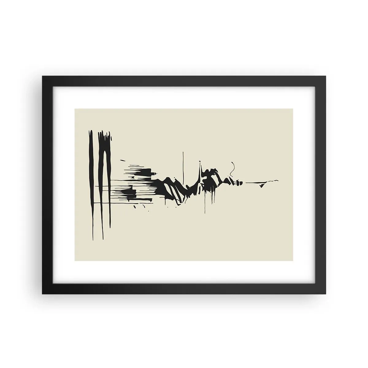 Poster in einem schwarzem Rahmen - Hastige Abstraktion - 40x30 cm