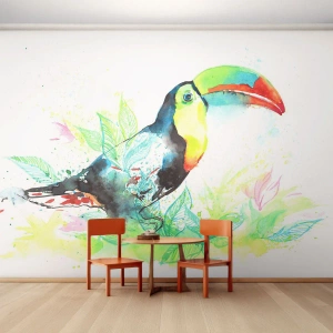 Fototapete Premium Canvas - So bunt wie Südamerika - Vogel, Tukan, Für Kinder - 400x280 cm