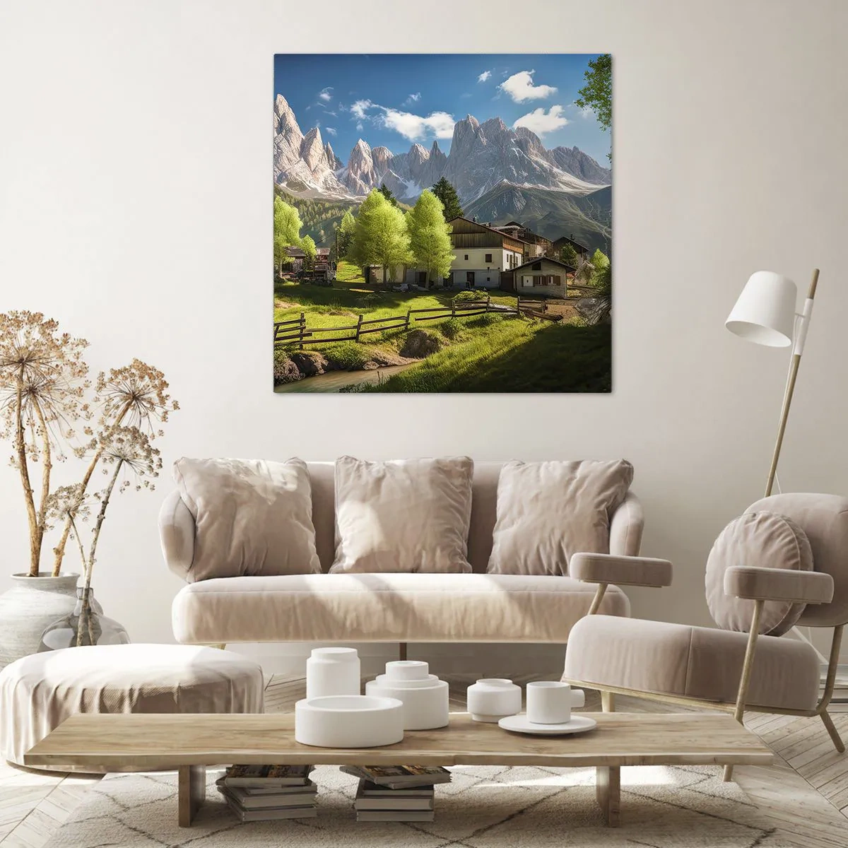 Bild auf Leinwand - Leinwandbild - Alpenidylle - 60x60 cm