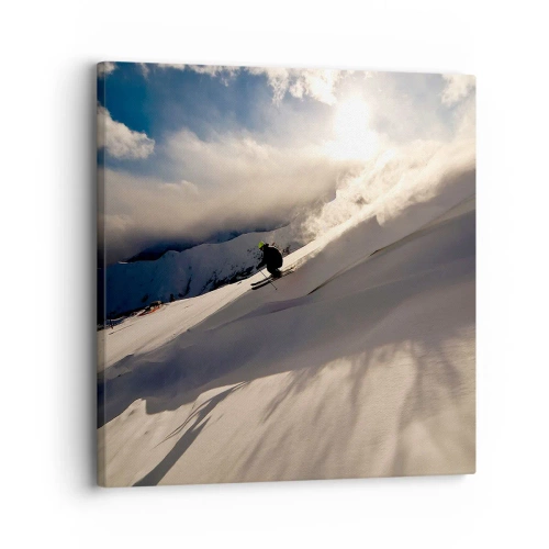 Bild auf Leinwand - Leinwandbild - Bergherausforderung angenommen - 30x30 cm