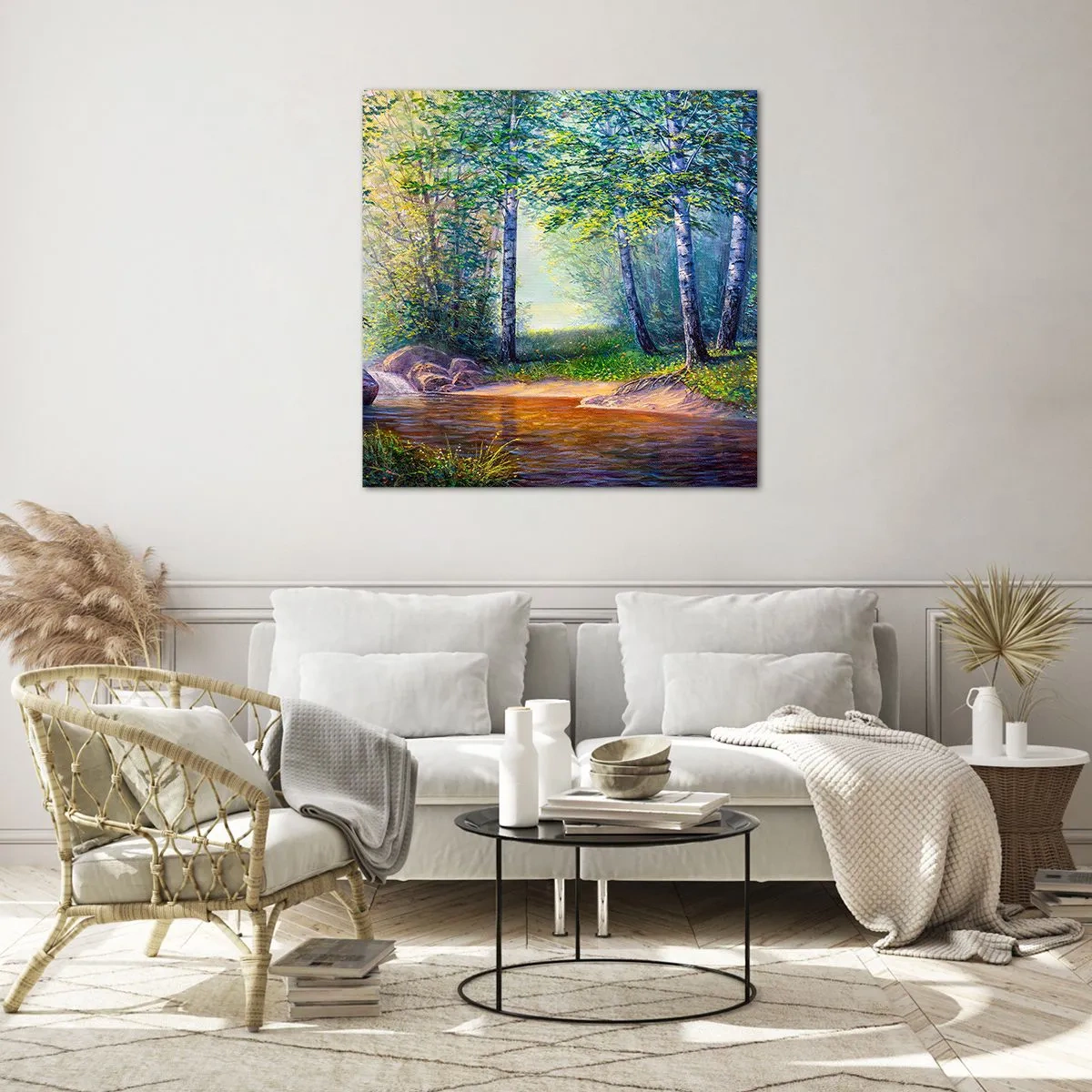 Glasbild - Bild auf glas - Idyllische Landschaft - 30x30 cm