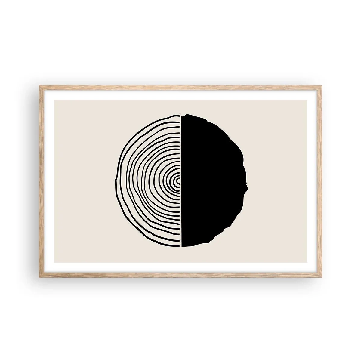 Poster in einem Rahmen aus heller Eiche - Halb und halb - 91x61 cm
