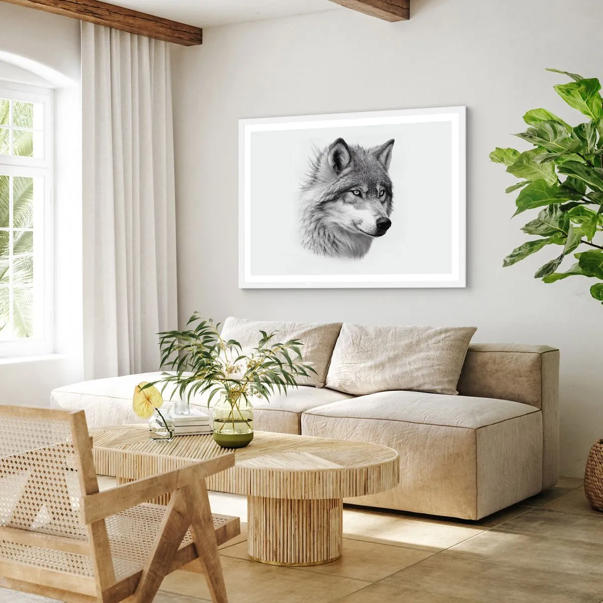 Poster in einem weißen Rahmen - Alpha – ohne Zweifel - 50x40 cm