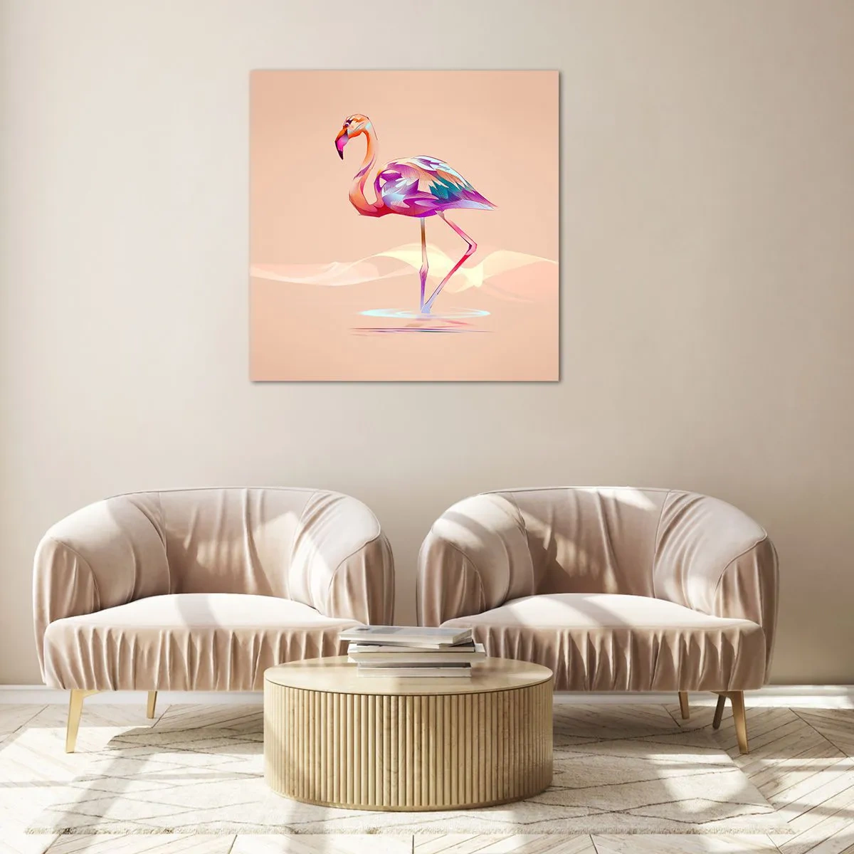 Glasbild - Bild auf glas - Der Vogel der guten Gefühle - 70x70 cm
