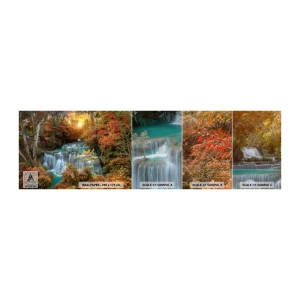 Fototapeten Muster Premium Canvas - Versteckter Schatz des Waldes - Landschaft, Wasserfall, Wald - 100x30 cm