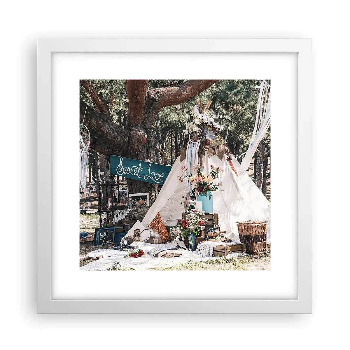 Poster in einem weißen Rahmen - Liebe machen ... - 30x30 cm