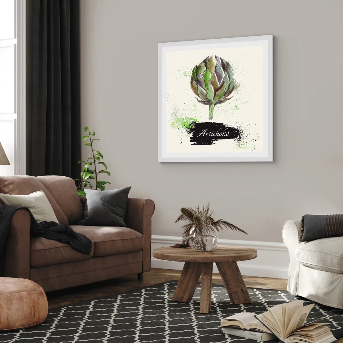 Poster in einem weißen Rahmen - Eviva-Gemüse! - 30x30 cm