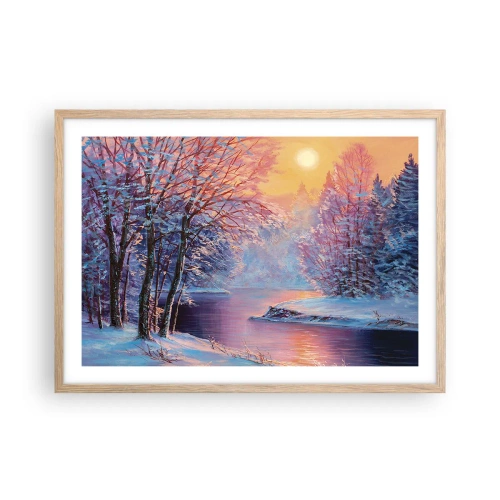 Poster in einem Rahmen aus heller Eiche - Die Farben des Winters - 70x50 cm
