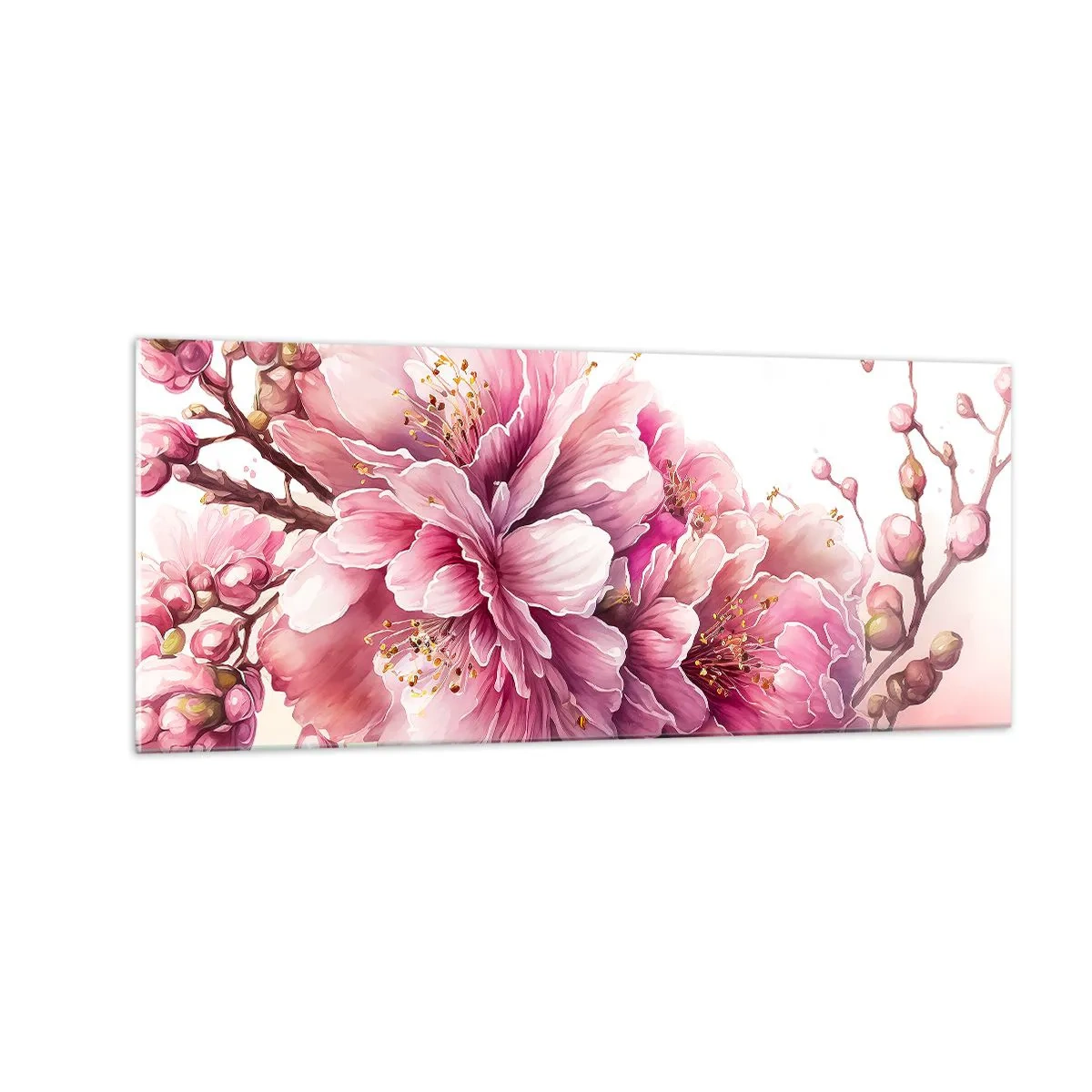Glasbild - Bild auf glas - Kirschblütenblüte - 100x40 cm