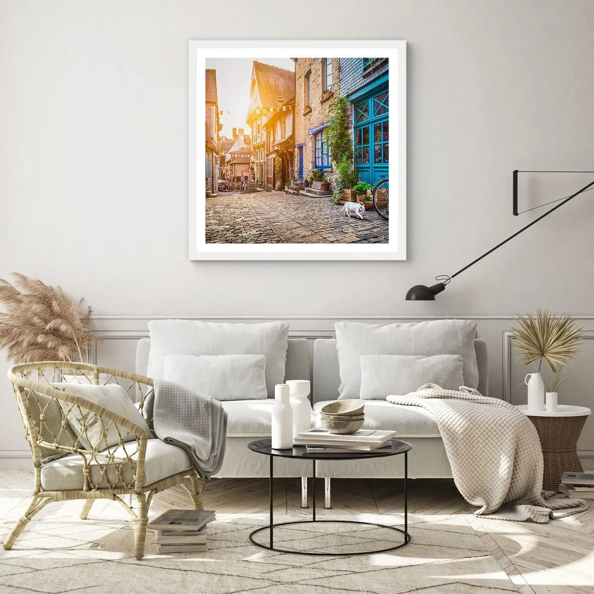 Poster in einem weißen Rahmen - Der weiße Geist der Stadt - 50x50 cm