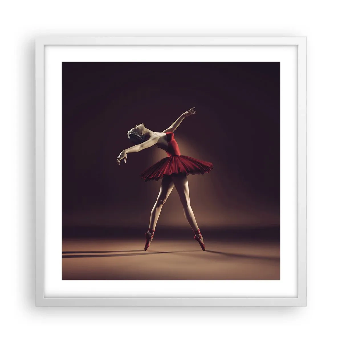 Poster in einem weißen Rahmen - Eine Primaballerina - 50x50 cm