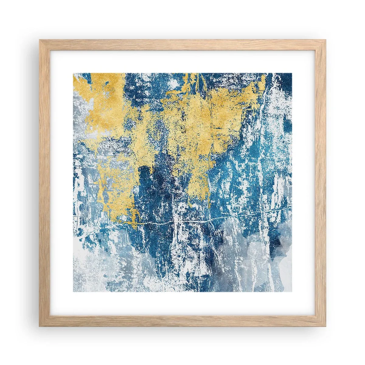 Poster in einem Rahmen aus heller Eiche - Abstraktion voller Wetter - 40x40 cm