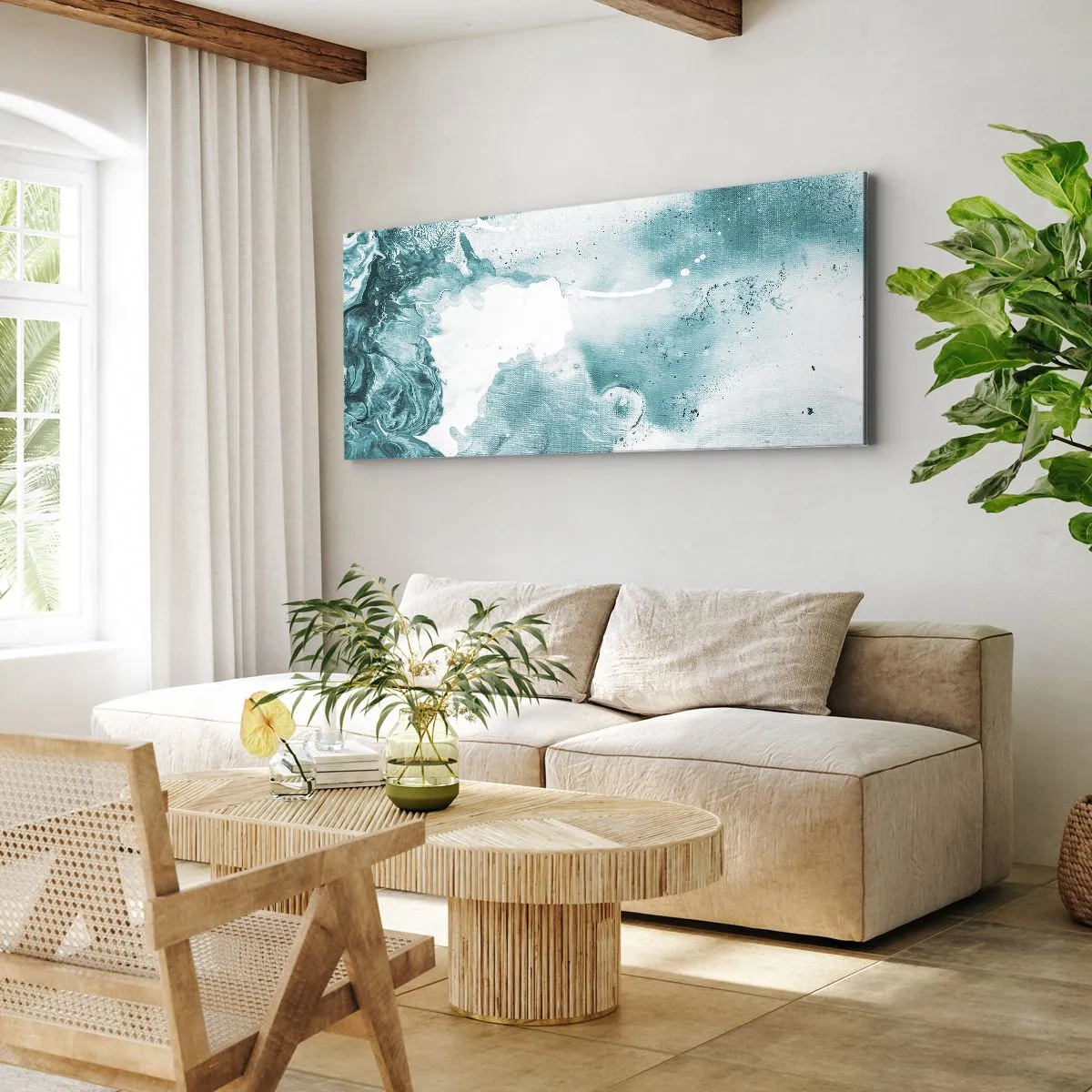 Bild auf Leinwand - Leinwandbild - Morast von Blau - 90x30 cm