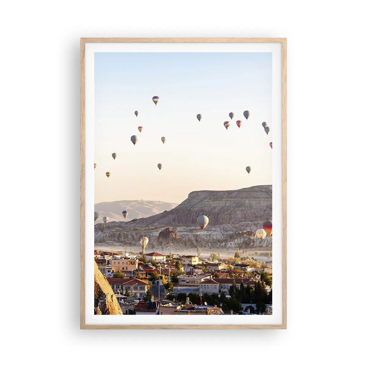 Poster in einem Rahmen aus heller Eiche - Wie Schiffe am Himmel - 70x100 cm